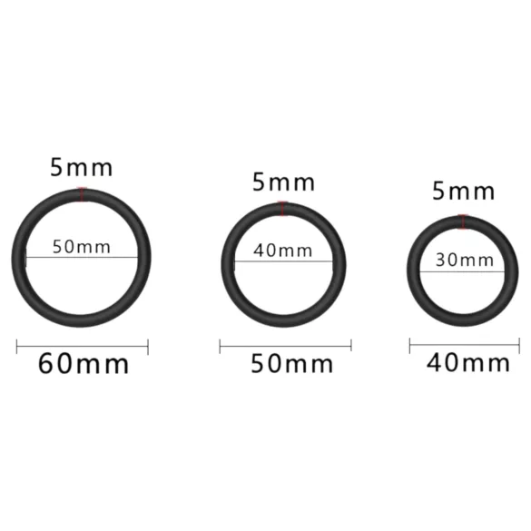 Men's Play - peeniserõngaste komplekt - must - 3 tk