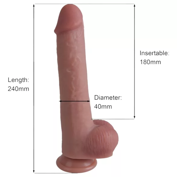 Erospace Natural Play - silikoondildo 24 cm (nahatooni)