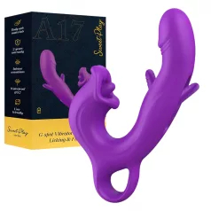   Erospace Sweet Play - keelega kliitoristimulaator ja noogutav G-punkti vibraator (lilla)
