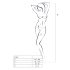Passion BS007 - mustriline võrkkombinesoon (valge) - S-L
