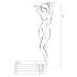 Passion BS013 - triibuline võrkkostüüm (must) - S-L