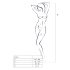 Passion BS013 - triibuline võrkkostüüm (valge) - S-L
