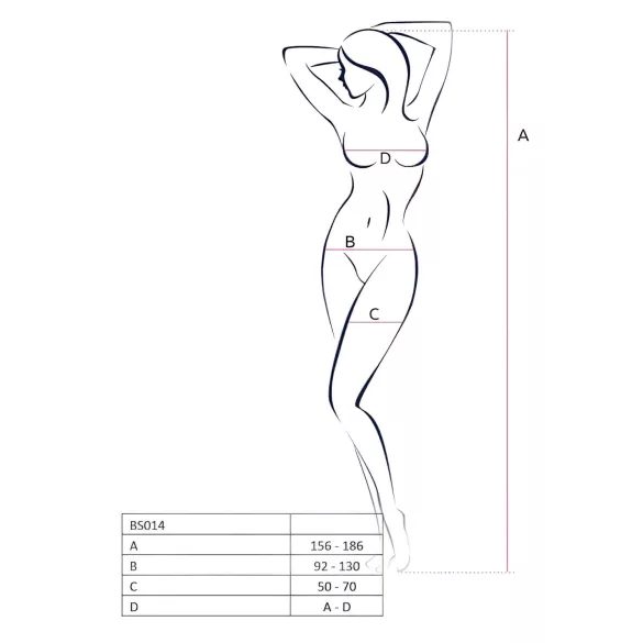 Passion BS014 - avatud võrkkangas catsuit korsetiga - valge - S-L