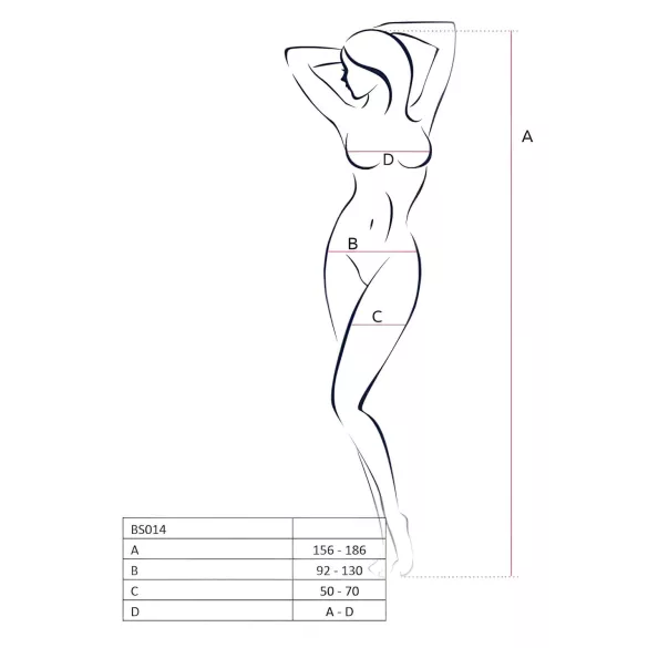 Passion BS014 - avatud võrkkangas catsuit korsetiga - valge - S-L