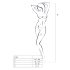 Passion BS024 - südamemustriga võrkkostüüm (must) - S-L