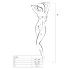 Passion BS032 - võrktüllist avatud must võrgu‑catsuit (S-L)