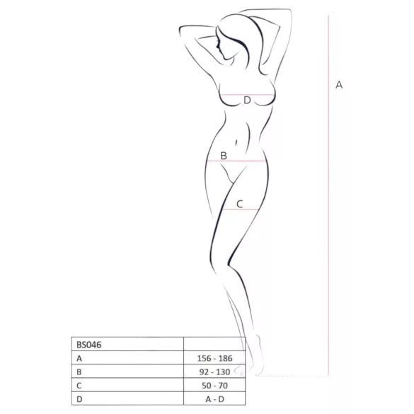 Passion BS046 - võrkkangast pesukomplekt lillemustriga valge - S-L