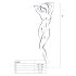 Passion BS060 - rombikujuline võrkkostüüm (must) - S-L