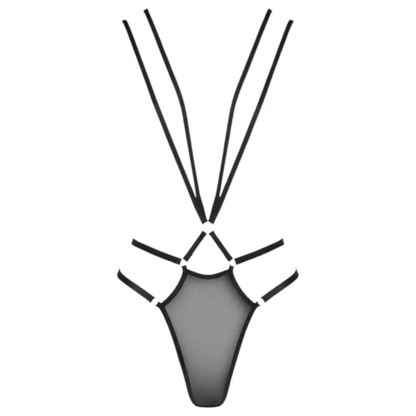 Passion Devil Kirsikomplekt - metallrõngastega kehavaljastus (must) - L/XL