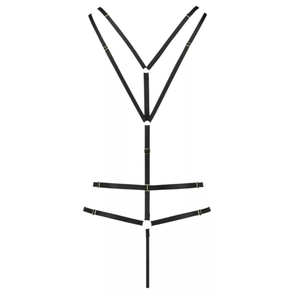 Passion Devil Kirsikomplekt - metallrõngastega kehavaljastus (must)