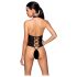 Passion Nancy - avatud ja rihmjadega body (must)