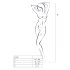 Passion BS085 - mosaiikmustriga avatud valge catsuit (S-L)