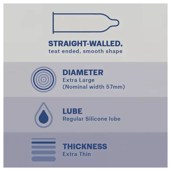 Durex Invisible XL - ekstra suured kondoomid - 10 tk