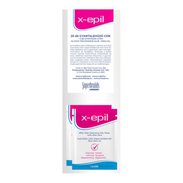X-Epil - eemaldusriided (20tk) + õlikäterätikud (2tk)