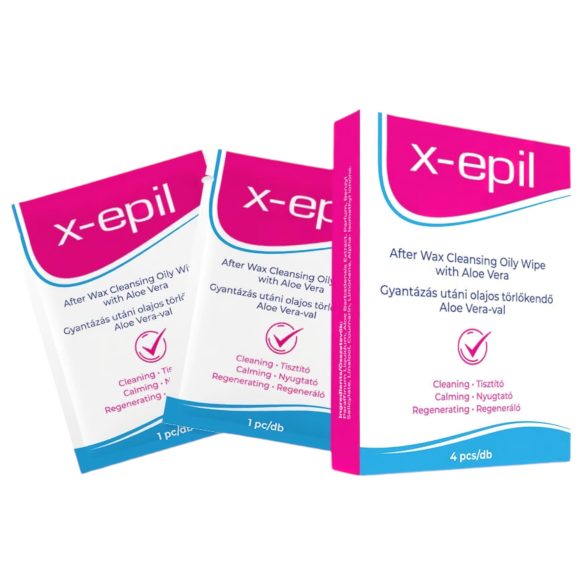 X-Epil - Depilatsioonijärgsed õlised salvrätikud (4tk) - Aloe Vera