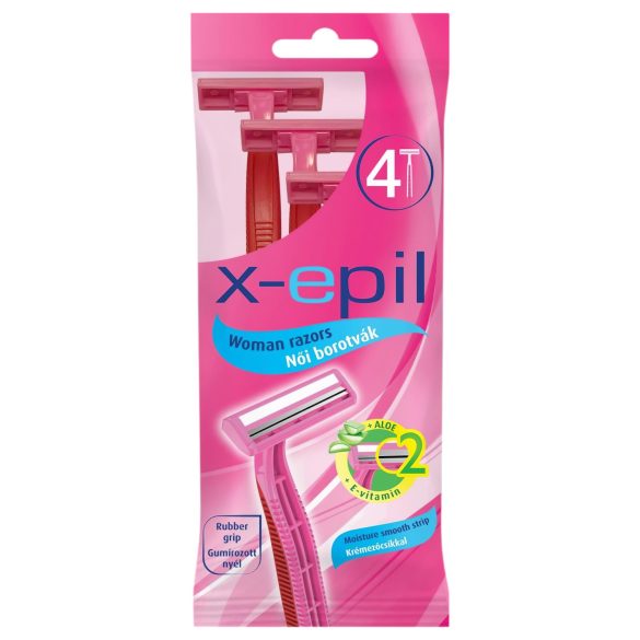 X-Epil - ühekordne 2 teraga naisteraseerija (4tk)