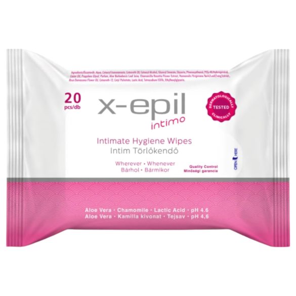 X-Epil Intimo - intiimsed puhastuslapid (20tk)
