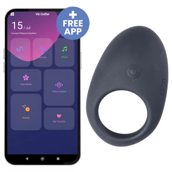 Desirel Halo - vibreeriv nutikas erektsioonirõngas - must