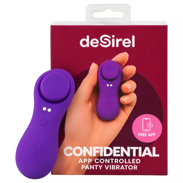 Desirel Confidential - kantav rakenduse kaudu juhitav vibreeriv aluspüksivibraator (lilla)