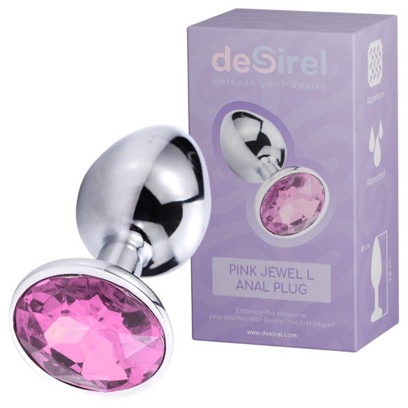 Desirel Pink Jewel L - anaalne pistik (hõbe-roosa)