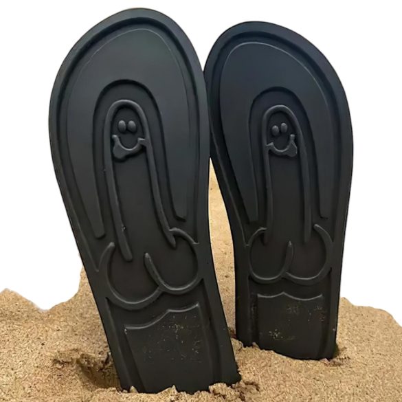 Flip-flop plätud - mängulise tallaga - must - 44/45