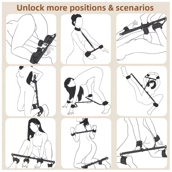 Lonely - reguleeritav jalad-levitaja ja käerauad - must