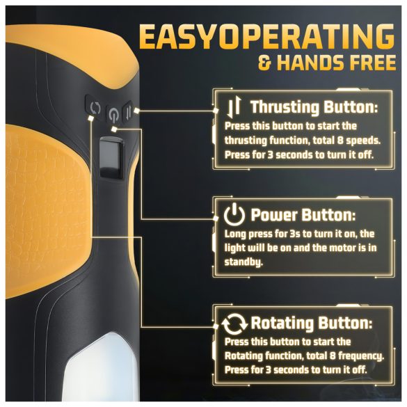 Lonely - automaatne masturbaator meestele - liikuv, pöörlev - must