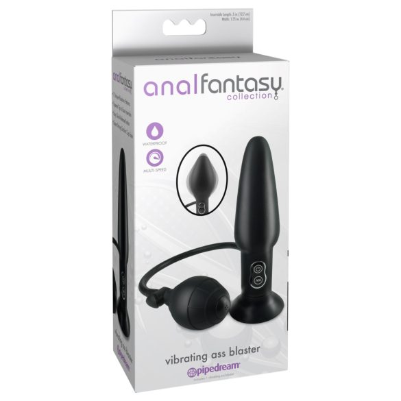 Anal Fantasy - vibraatoriga täispumbatav anaaltapp - must
