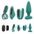 Sex HD - akuga, juhtmega, 4-osaline vibraatorikomplekt (roheline)