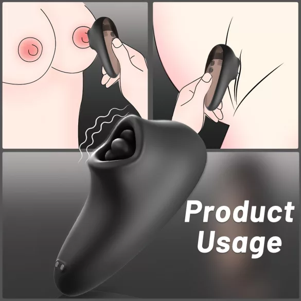 Sex HD Mirror - soojendusega lickvibraator - must