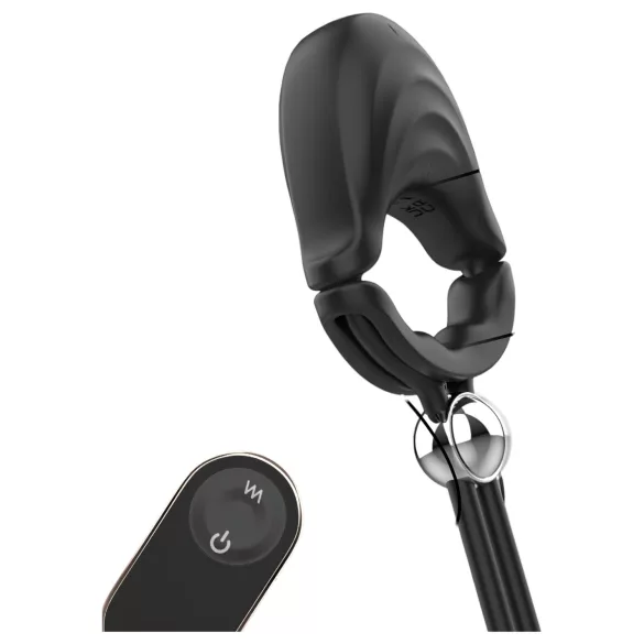 Sex HD - reguleeritava vibratsiooniga peeniserõngas puldiga (must)