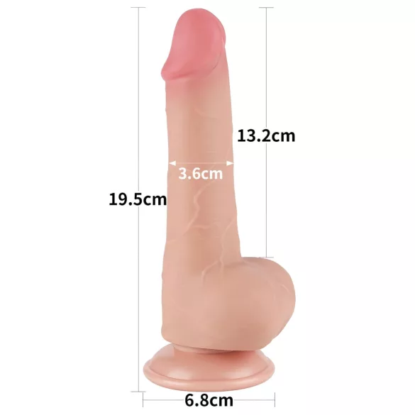 Lovetoy Sliding-Skin - realistlik dildoga iminapp - 19,5 cm, naturaalne