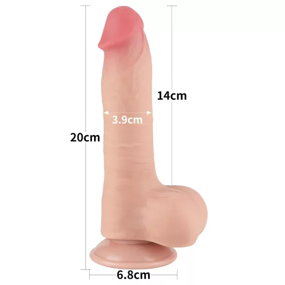 Lovetoy Sliding-Skin - munanditega kahekihiline dildo - 20cm naturaalne