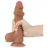 Lovetoy Sliding-Skin - munanditega kahekordne dildo - 20,8cm - tume naturaalne