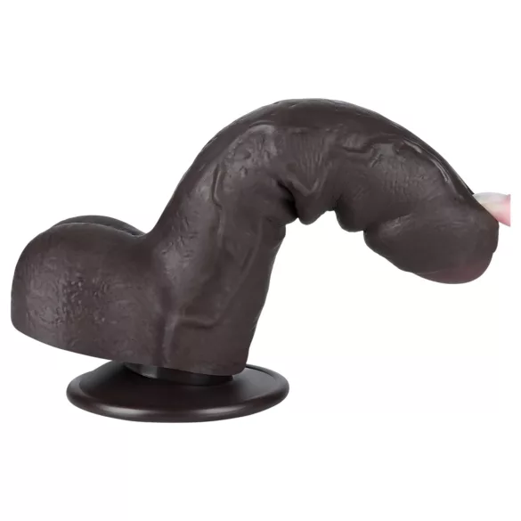 Lovetoy Sliding-Skin - munanditega kahekihiline dildo - 18,3cm - pruun
