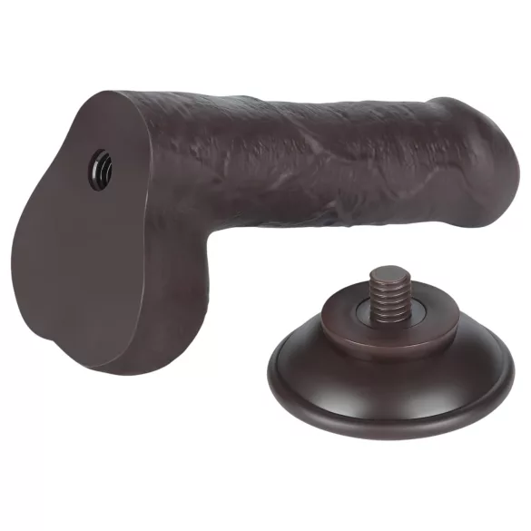 Lovetoy Sliding-Skin - munanditega kahekihiline dildo - 18,3cm - pruun