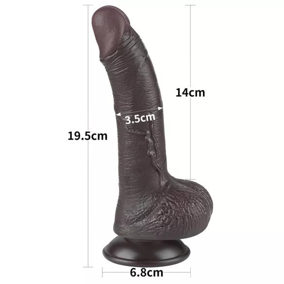 Lovetoy Sliding-Skin - realistlik dildoga iminapaga - 19,5 cm - pruun