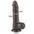 Lovetoy Sliding-Skin - munanditega kahekordne dildos - 20cm pruun