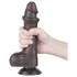 Lovetoy Sliding-Skin - munanditega kahekordne dildos - 20cm pruun