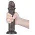 Lovetoy Sliding-Skin - realistlik kahekihiline dildo iminapaga - 20cm pruun