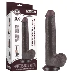 Sliding-Skin - iminapaga kahekordne dildo - 20,8 cm (pruun)
