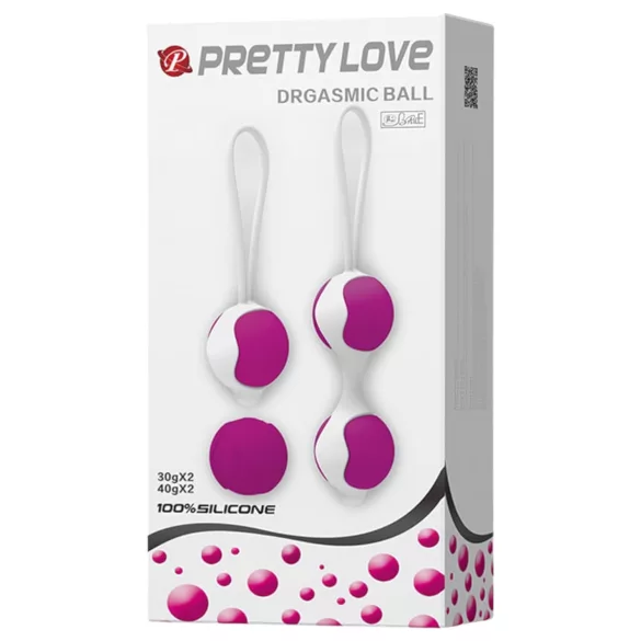 Pretty Love Orgasmic - geishakuulide komplekt - reguleeritav - valge/lilla