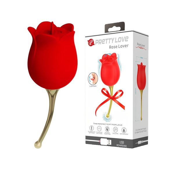 Pretty Love Rose Lover - 2in1 kliitorivibraator (punane)