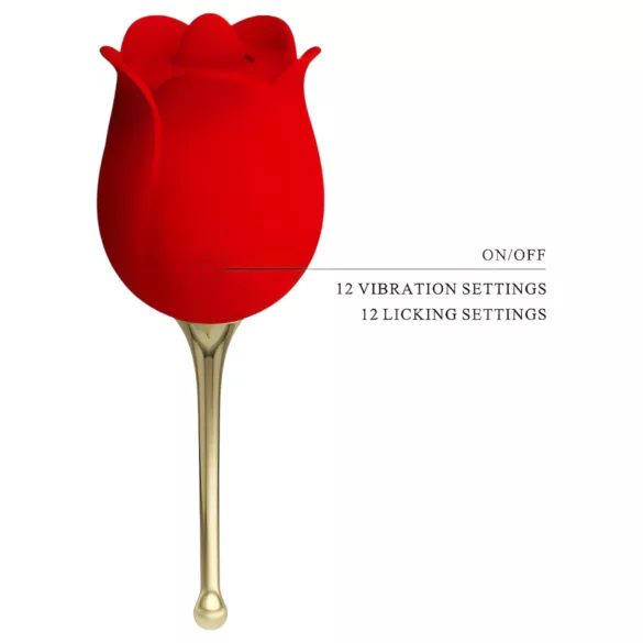 Pretty Love Rose Lover - kliitorivibraator keelefunktsiooniga 2in1 - punane