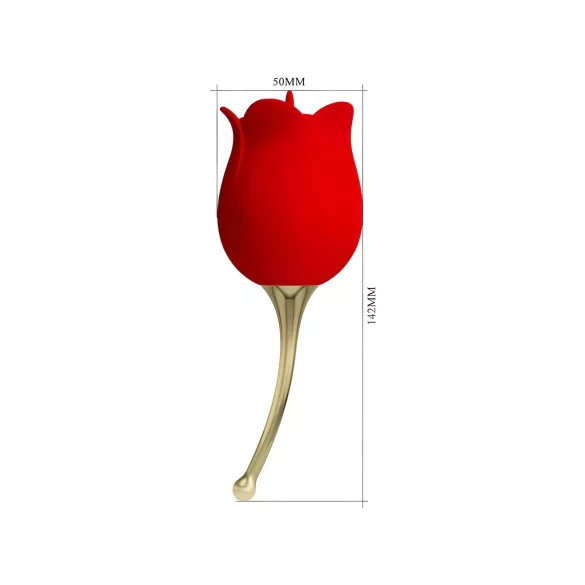 Pretty Love Rose Lover - kliitorivibraator keelefunktsiooniga 2in1 - punane