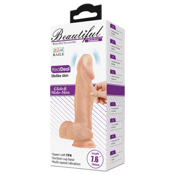 Baile Zebulon - realistlik munanditega vibraator - 19cm naturaalne
