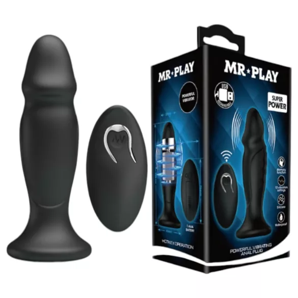 MR. PLAY - juhtmevaba anaalvibraator - must - akuga