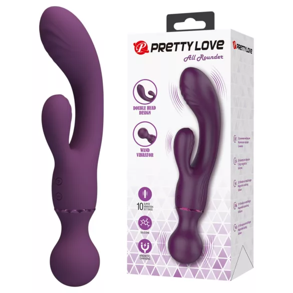 Pretty Love All Rounder - topeltpeaga G-punkti ja kliitorivibraator (lilla)