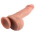 Dual Density - iminapaga ja munanditega realistlik dildo - 18 cm (naturaalne)