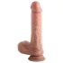 Dual Density - iminapaga, munanditega naturaalne dildo - 20 cm (naha toon)
